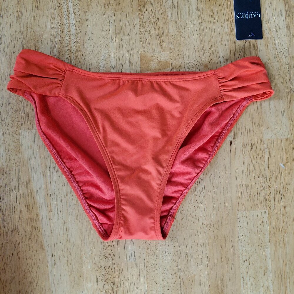 Lauren Ralph Lauren Orange Bikini Bottom Size 8 NWT Beach Pool Resortwear